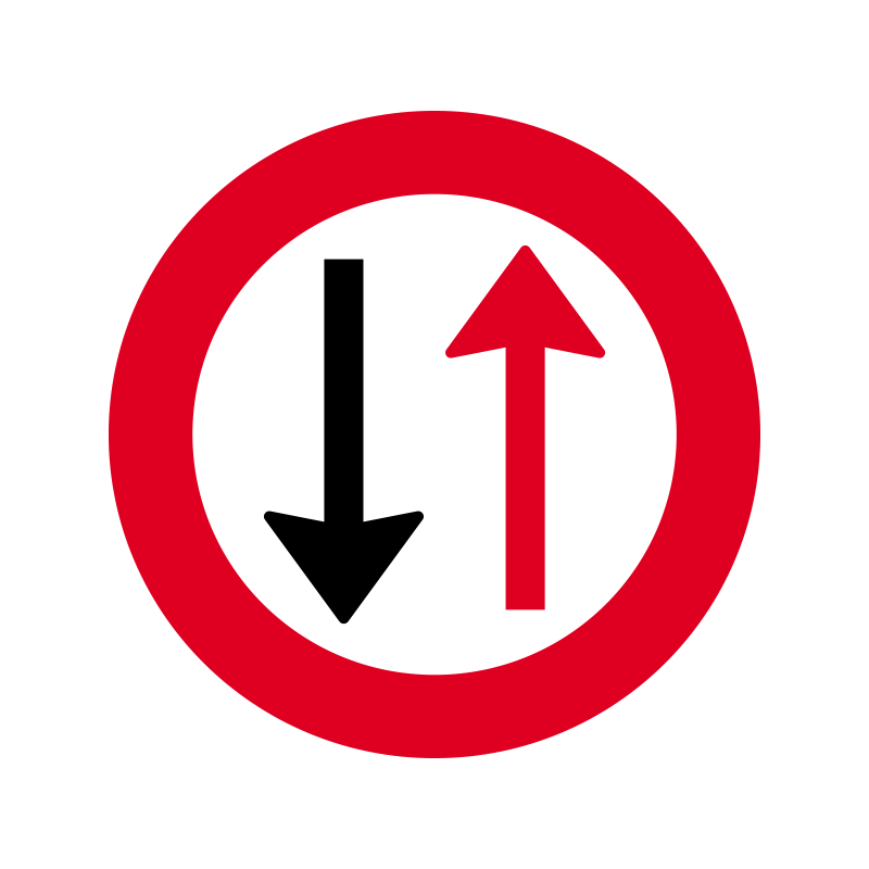 B 18 - Hold tilbage for modkørende