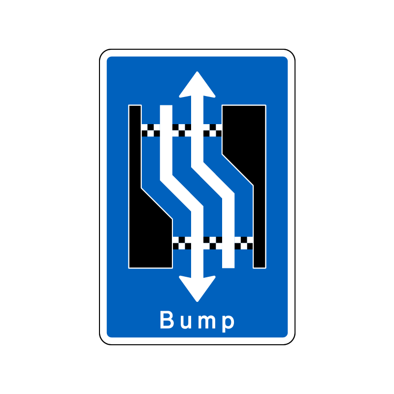 E16.3.14 - Forsætning til venstre med bump med modkørende