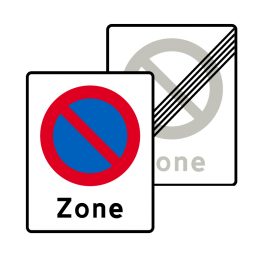 E68.1/E69.1 - Zone med parkering forbudt / Ophør