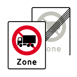 E68.5/E69.5 - Zone med lastbil forbudt / Ophør