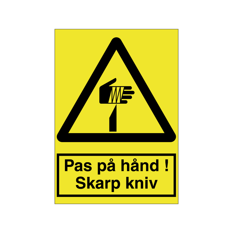 Pas på hånd / skarp kniv