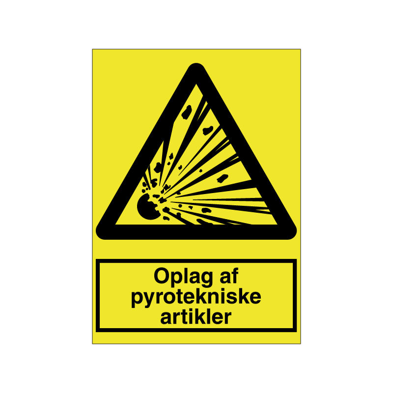 Oplag af pyrotekniske artikler