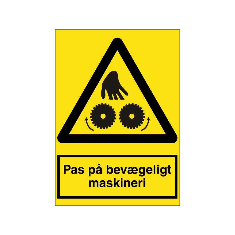 Pas på bevægeligt maskineri