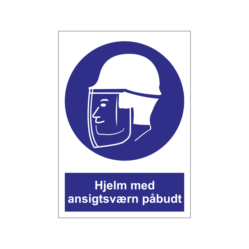 Hjelm med ansigtsværn påbudt