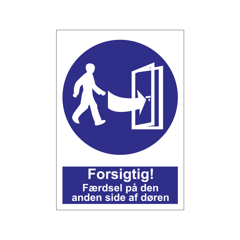 Forsigtig, færdsel på den anden side af døren