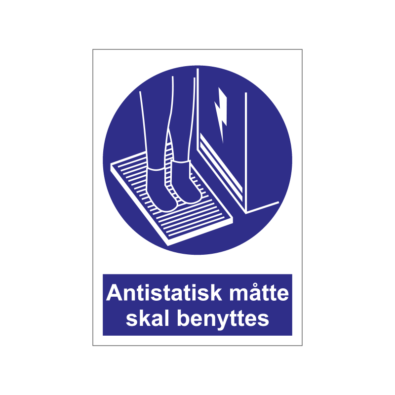 Antistatisk måtte skal benyttes