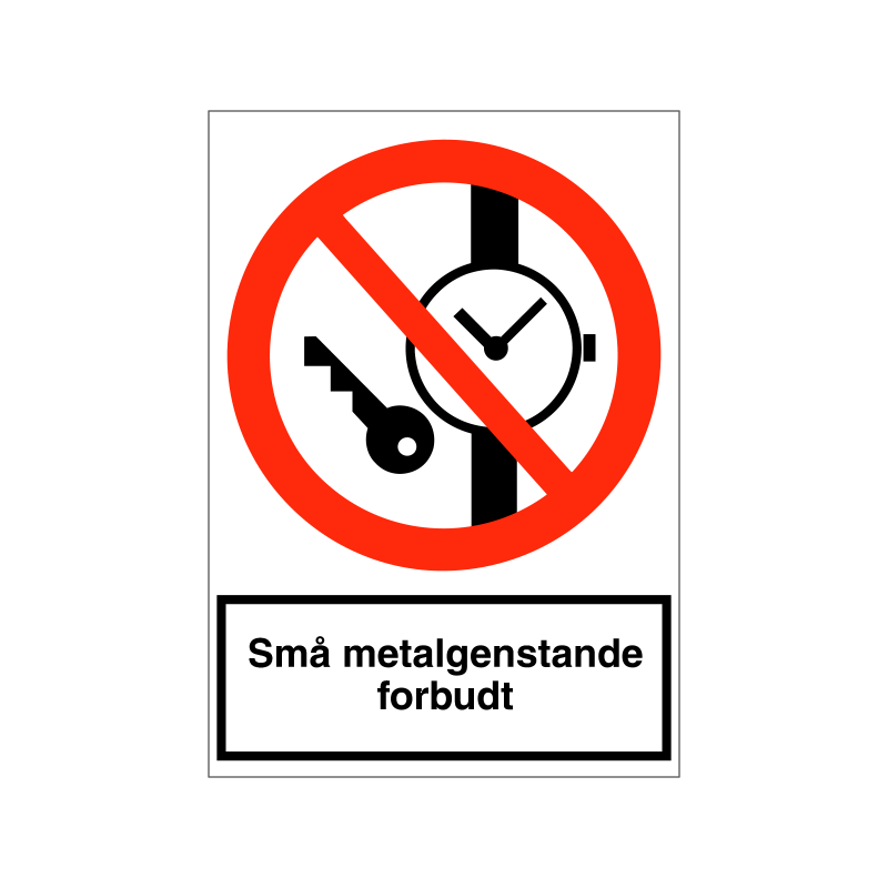 Små metalgenstande forbudt