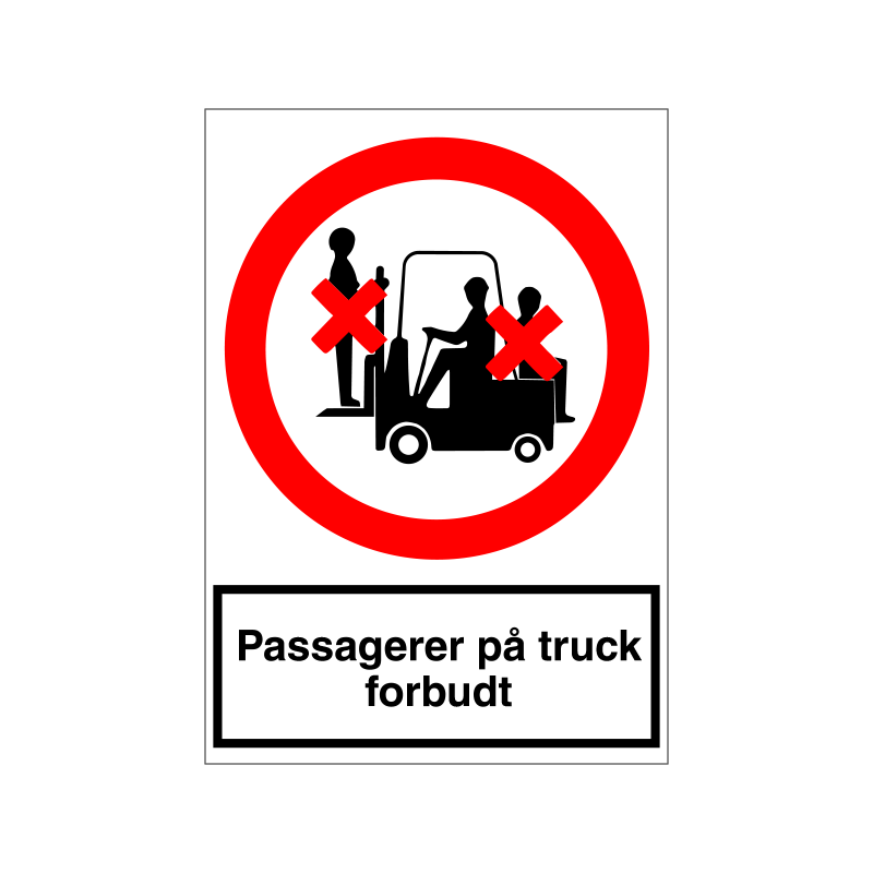 Passagerer på truck forbudt