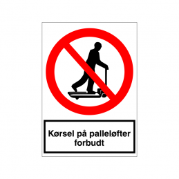 Kørsel på palleløfter forbudt