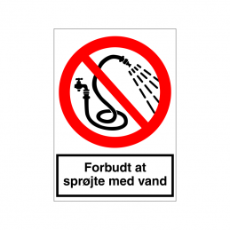 Forbudt at sprøjte med vand