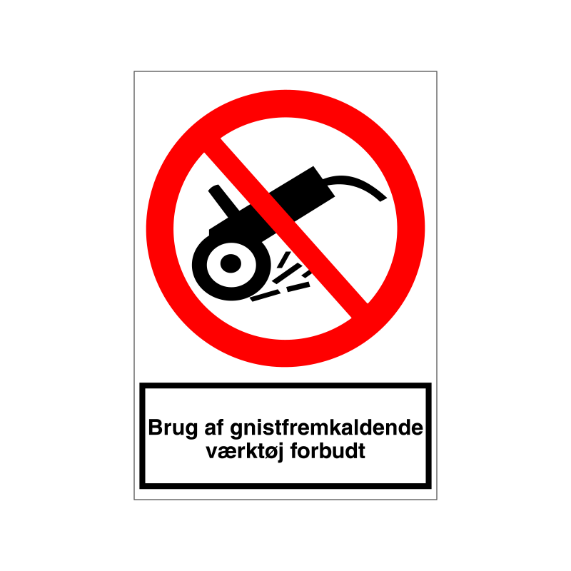 Brug af gnistfremkaldende værktøj forbudt