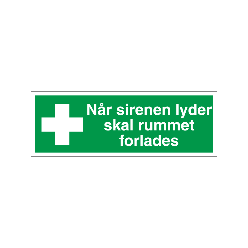 Når sirenen lyder skal rummet forlades