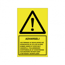 advarsel ved tømning