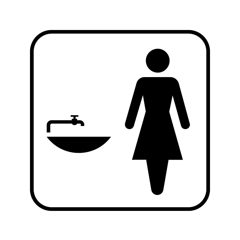 pictogram - vaskerum damer