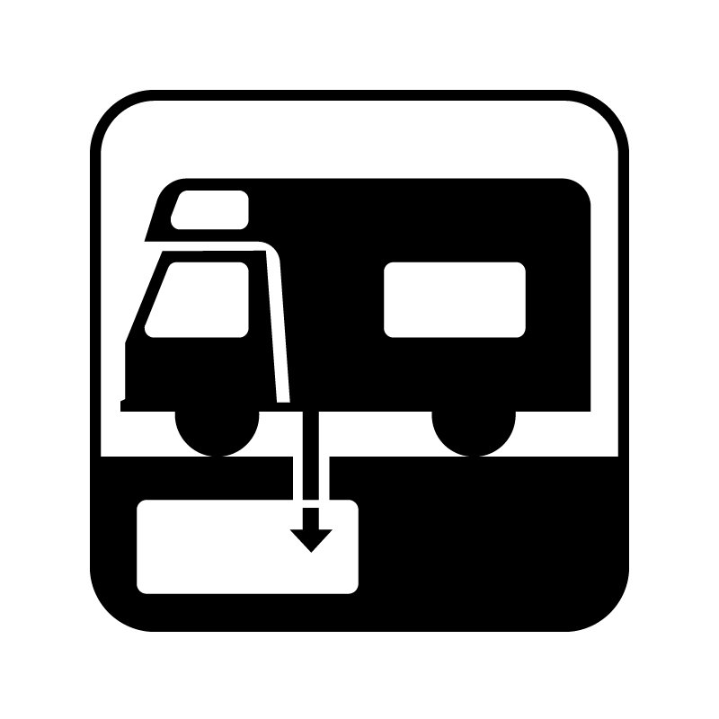 pictogram - tanktømning autocamper