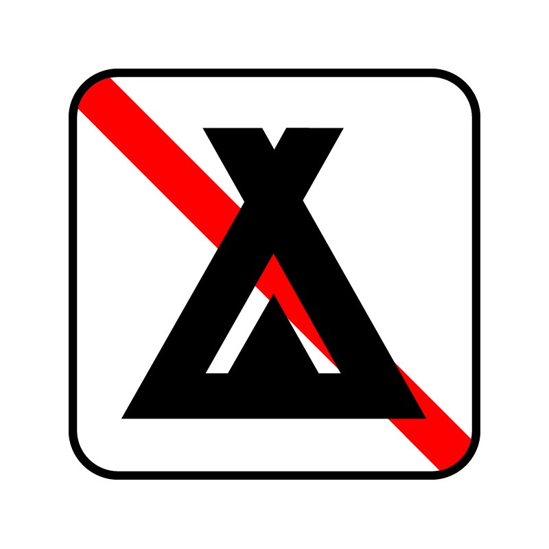 pictogram - campering ikke tilladt