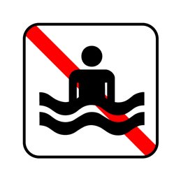 pictogram - badning forbudt