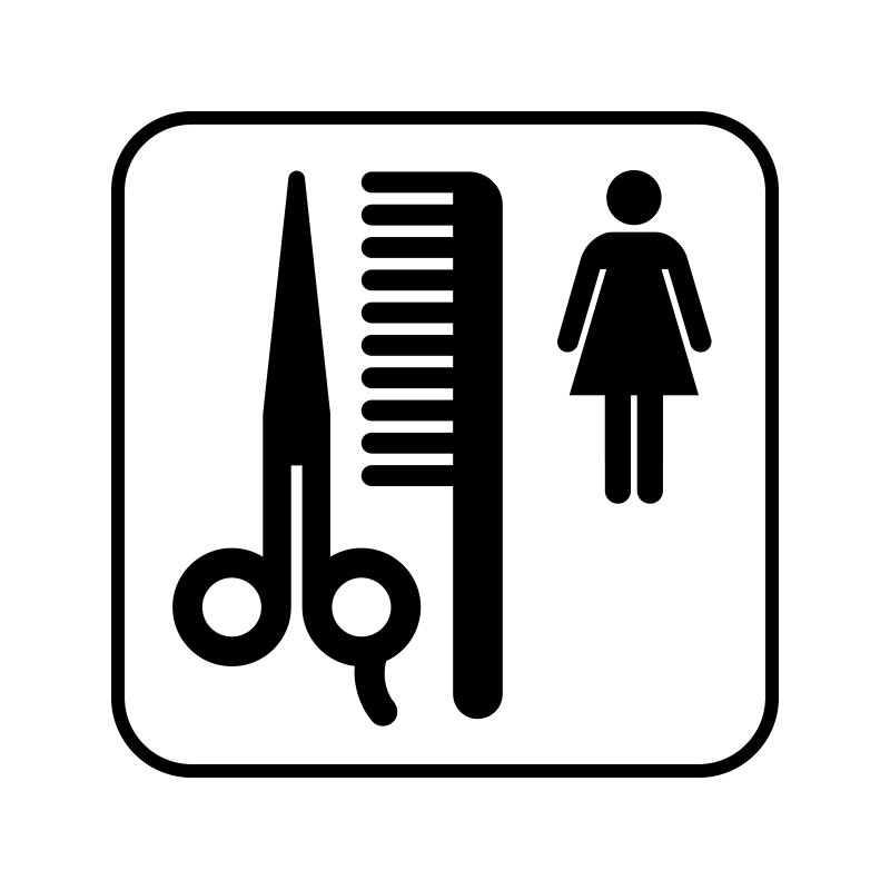 pictogram/piktogram - damefrisør