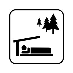 pictogram / piktogram - Lejrplads med shelter