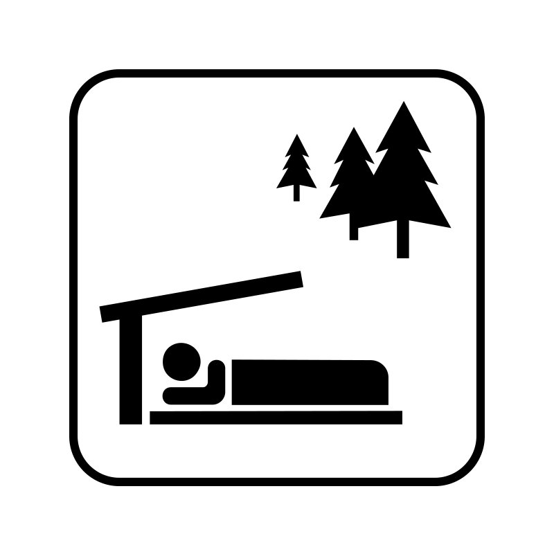 pictogram / piktogram - Lejrplads med shelter