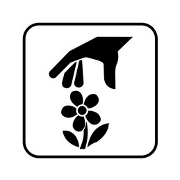 pictogram / piktogram - Blomsterpluk fra oven