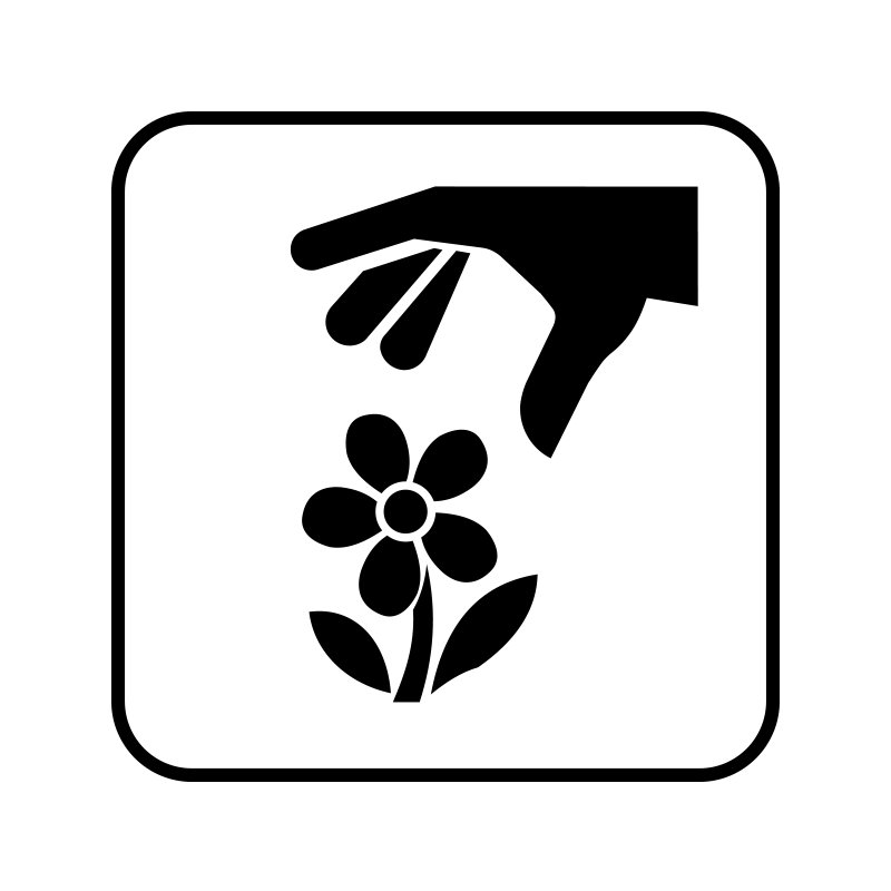 pictogram / piktogram - Blomsterpluk fra siden