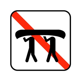 pictogram / piktogram - Kanooverbæring forbudt