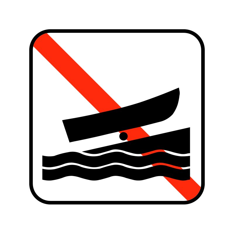 pictogram / piktogram - Optagning af både forbudt