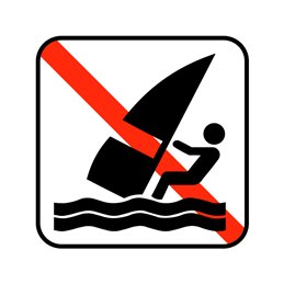 pictogram / piktogram - Windsurfing forbudt