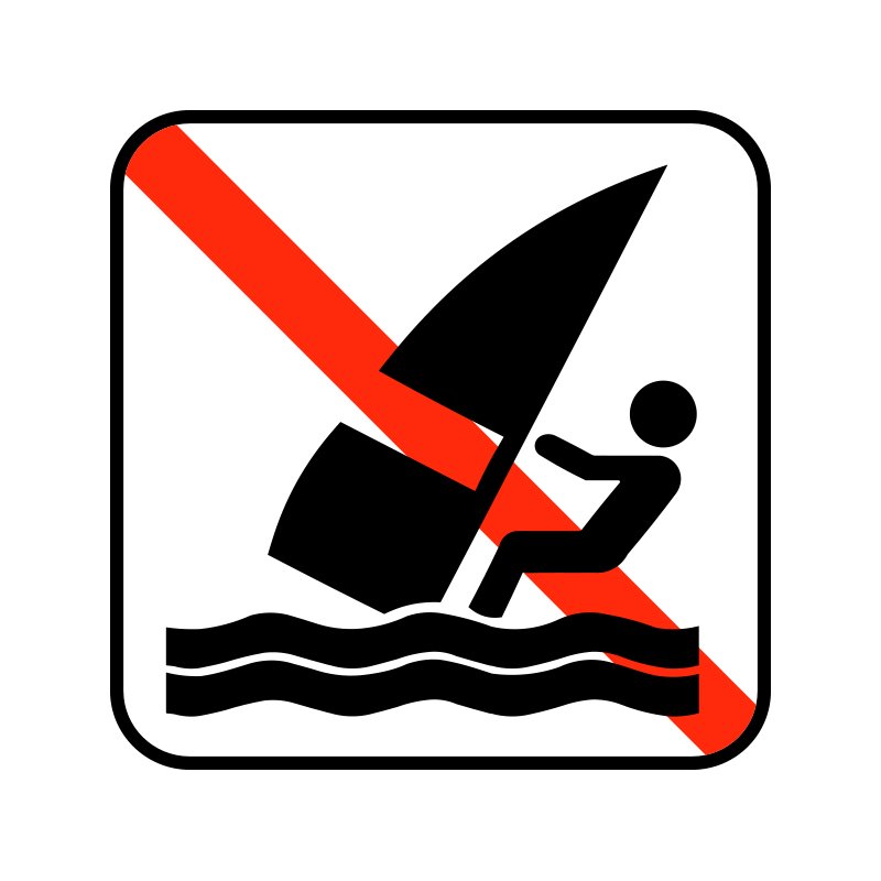 pictogram / piktogram - Windsurfing forbudt