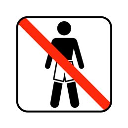 pictogram / piktogram - Ingen badetøj
