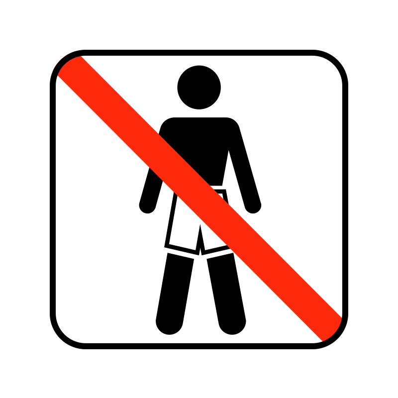 pictogram / piktogram - Ingen badetøj