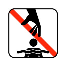 pictogram / piktogram - Dyk ikke hinanden under vandet