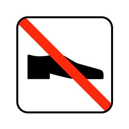 pictogram / piktogram - Fodtøj forbudt