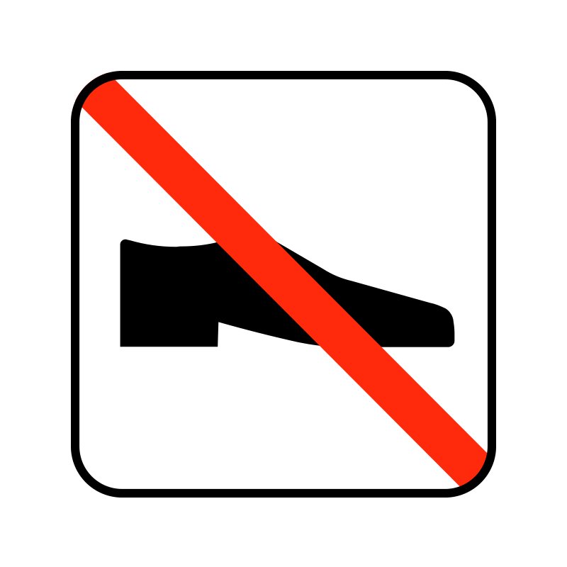 pictogram / piktogram - Fodtøj forbudt