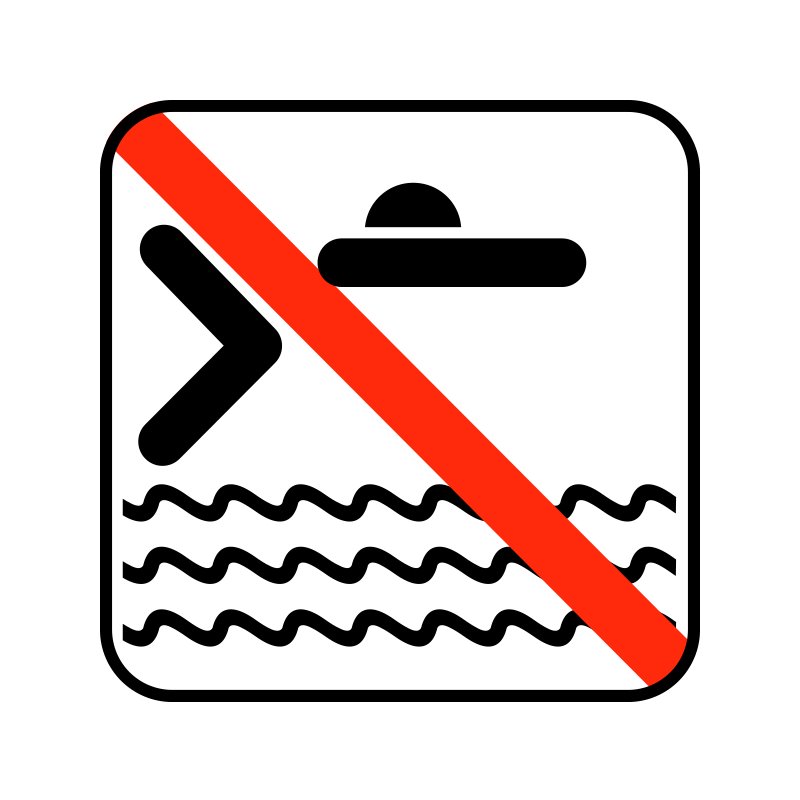 pictogram / piktogram - Hovedspring forbudt