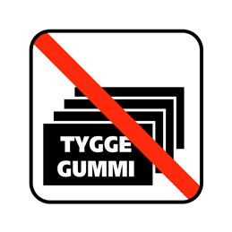 pictogram / piktogram - Ingen tyggegummi i hallen