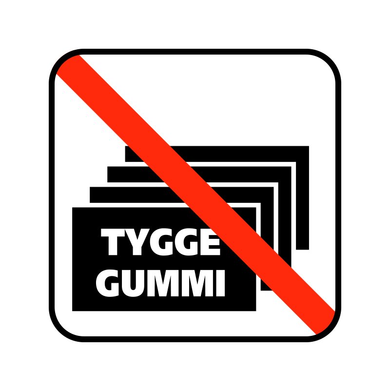 pictogram / piktogram - Ingen tyggegummi i hallen
