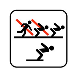 pictogram / piktogram - Kun en person på vippen