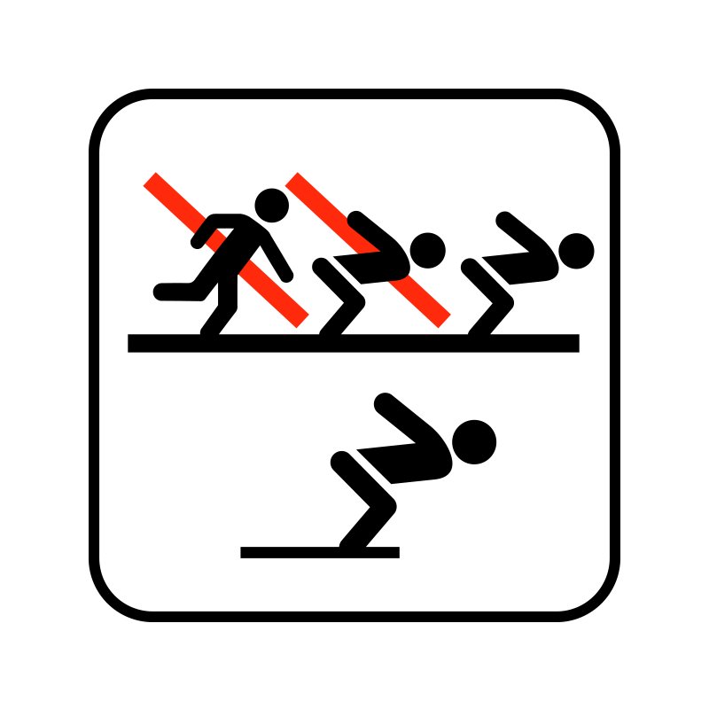 pictogram / piktogram - Kun en person på vippen