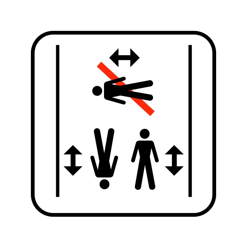 pictogram / piktogram - Kun svømning på langs i bassinet