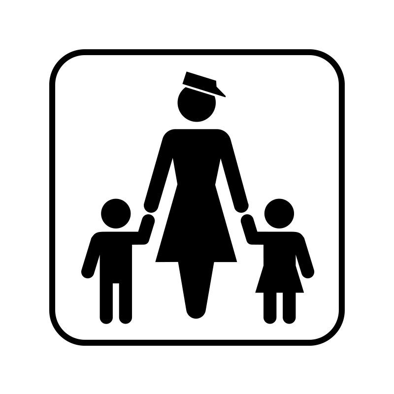 pictogram / piktogram - Børn under 6 år skal følges med en voksen