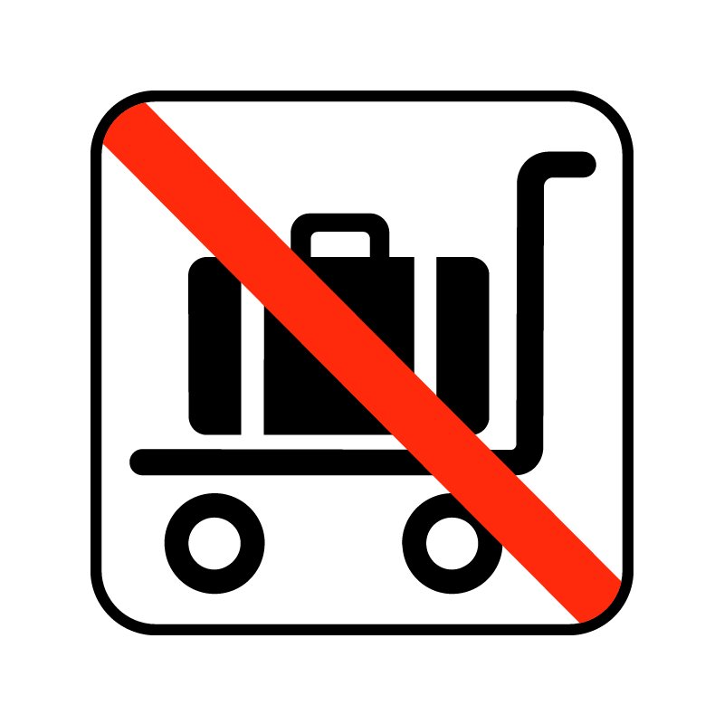 pictogram / piktogram - Bagagevogn ikke tilladt