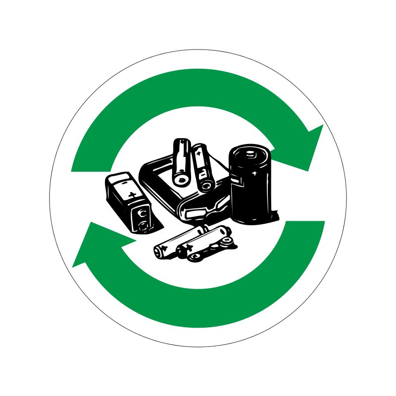 pictogram / piktogram - Batterier genbrug