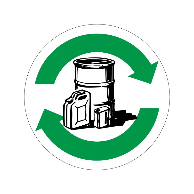 pictogram / piktogram - Olie og kemikalier genbrug