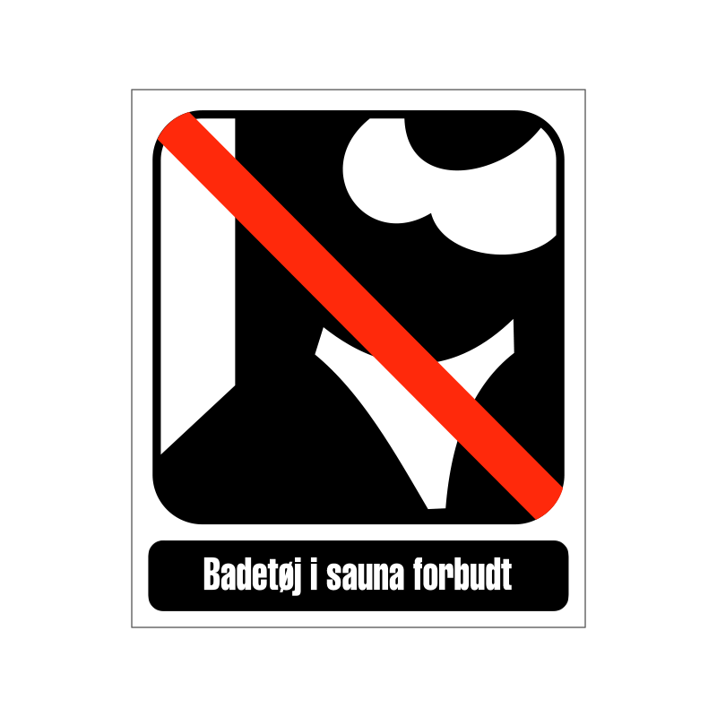 pictogram / piktogram - Badetøj i sauna forbudt