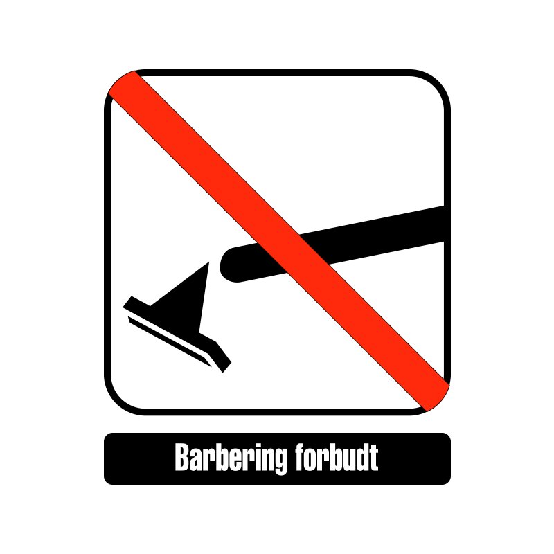 pictogram / piktogram - Barbering forbudt