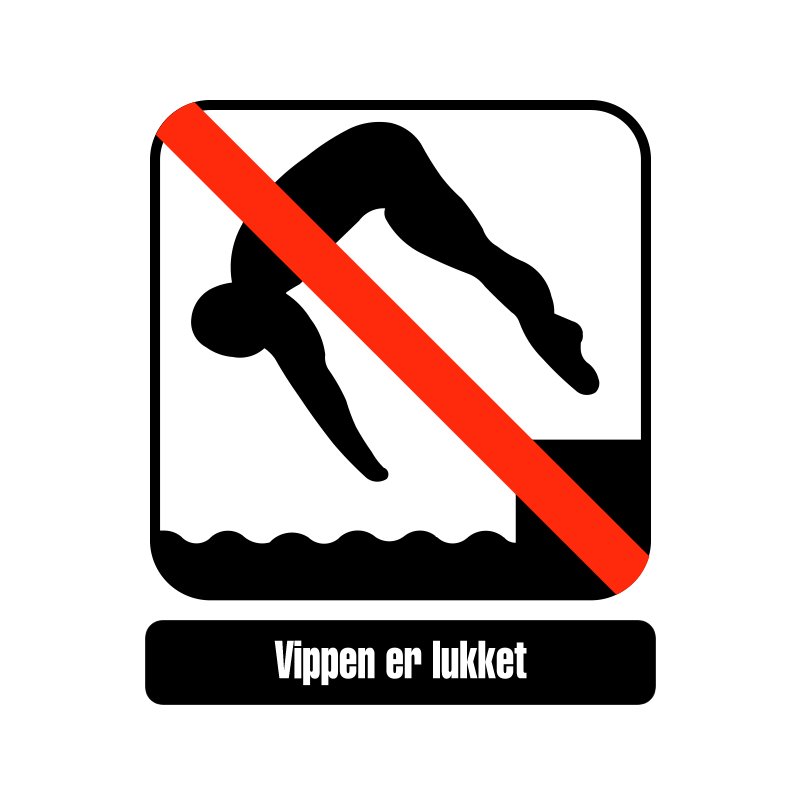 pictogram / piktogram - Vippen er lukket