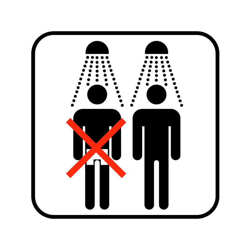 pictogram / piktogram - Badetøj i bruser forbudt