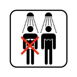 pictogram / piktogram - Badetøj i bruser forbudt